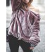 Women Fluffy Solid Color Zipper Hooded Sweatshirt