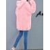 Women Casual Solid Color Zipper Fuzzy Hooded Sweatshirt