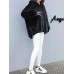 Women Casual Solid Color Zipper Fuzzy Hooded Sweatshirt