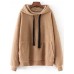 Women Long Sleeve Solid Color Pullovers Hooded Sweatshirt