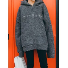 Women Casual Polar Fleece Zipper Hoodies Sweatshirts