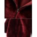 Women Casual Velvet Thick Solid Color Hooded Sweatshirt