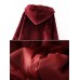 Women Casual Velvet Thick Solid Color Hooded Sweatshirt