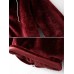 Women Casual Velvet Thick Solid Color Hooded Sweatshirt