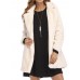 Plus Size Women Elegant Fluffy Solid Color Pockets Thick Coats