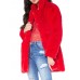 Plus Size Women Elegant Fluffy Solid Color Pockets Thick Coats