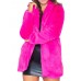 Plus Size Women Elegant Fluffy Solid Color Pockets Thick Coats