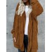 Women Multicolor Fluffy Faux Fur Soft Hooded Coats