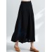 Women Vintage Embroidery Cotton Linen Wide Leg Loose Pants