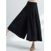 Women Vintage Embroidery Cotton Linen Wide Leg Loose Pants