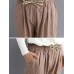 Work Style Solid Color Elastic Waist Harem Pants with Pockets