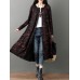 Women Vintage Printed Long Sleeve Loose Outerwear Cardigans