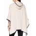 Plus Size Women Casual Loose Asymmetric Hem Cloak Hoodies Sweatshirts