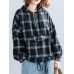 Women Sport Long Sleeve Plaid Pocket Zipper Hoodies Sweatshirts