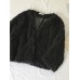 Women Trendy Solid Color Fluffy Short Cardigan Coats