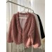 Women Trendy Solid Color Fluffy Short Cardigan Coats