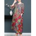 Plus Size Elegant Art Print Loose Dress For Women