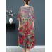 Plus Size Elegant Art Print Loose Dress For Women