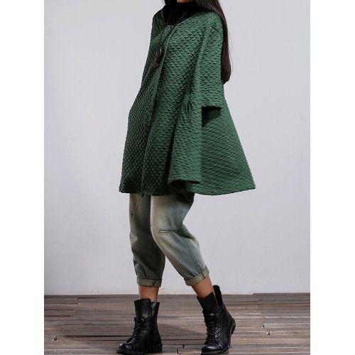 Women Vintage Loose Half Sleeve Poncho Cape Coats