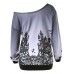 Halloween Casual One Shoulder Long Sleeve Printed Sweatshirt Costume For Women