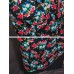 Women Vintage Floral Print Frog Button Hooded Winter Long Coats