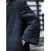 Women Vintage Frog Button Jacquard Winter Thick Long Coats with Pockets