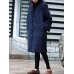 Vintage Frog Button Jacquard Pockets Winter Long Coats For Women