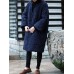 Vintage Frog Button Jacquard Pockets Winter Long Coats For Women