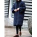 Vintage Frog Button Jacquard Pockets Winter Long Coats For Women