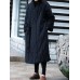 Vintage Stripe Long Sleeve Waist Tie Winter Long Coats For Women