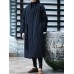 Vintage Stripe Long Sleeve Waist Tie Winter Long Coats For Women