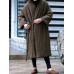 Women Vintage Stripe Waist Tie Winter Long Coats with Pockets