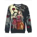 Women Halloween Witch Print Crew Neck Long Sleeve Sweatshirt