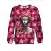 Halloween Clown Print Crew Neck Long Sleeve Sweatshirt For Women