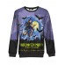 Women Halloween Witch Bat Print Long Sleeve Sweatshirt