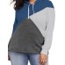 Plus Size Patchwork Long Sleeve Hooded Sweatshirt for Women