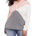 Plus Size Patchwork Long Sleeve Hooded Sweatshirt for Women