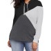 Plus Size Patchwork Long Sleeve Hooded Sweatshirt for Women