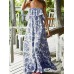 S-5XL Boho Floral Print Off-shoulder Women Maxi Dress