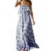 S-5XL Boho Floral Print Off-shoulder Women Maxi Dress