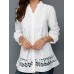 S-5XL Elegant Lace Patchwork V-neck Hollow Out Long Sleeve Blouse