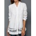 S-5XL Elegant Lace Patchwork V-neck Hollow Out Long Sleeve Blouse