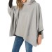 Women Casual Loose Fur Collar Hooded Capes Cloak Poncho Coats