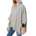 Women Casual Loose Fur Collar Hooded Capes Cloak Poncho Coats