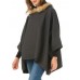 Women Casual Loose Fur Collar Hooded Capes Cloak Poncho Coats