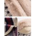 Women Elegant Stripe Printed Hooded Fur Collar Cloak Cape Coats