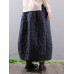 Vintage Floral Print Elastic Waist Pockets Baggy Long Maxi Skirts