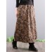 Women Elegant Floral Print A-line Long Skirts