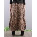 Women Elegant Floral Print A-line Long Skirts