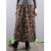 Women Elegant Floral Print A-line Long Skirts